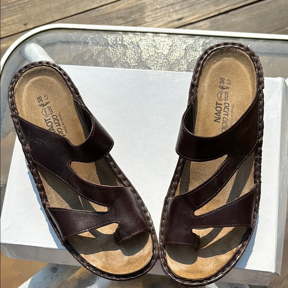 Naot Dark Brown Slide Sandals